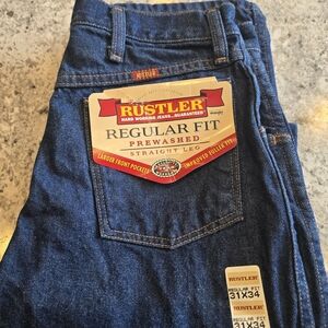 Rustler Men's Regular Fit Blue Jeans